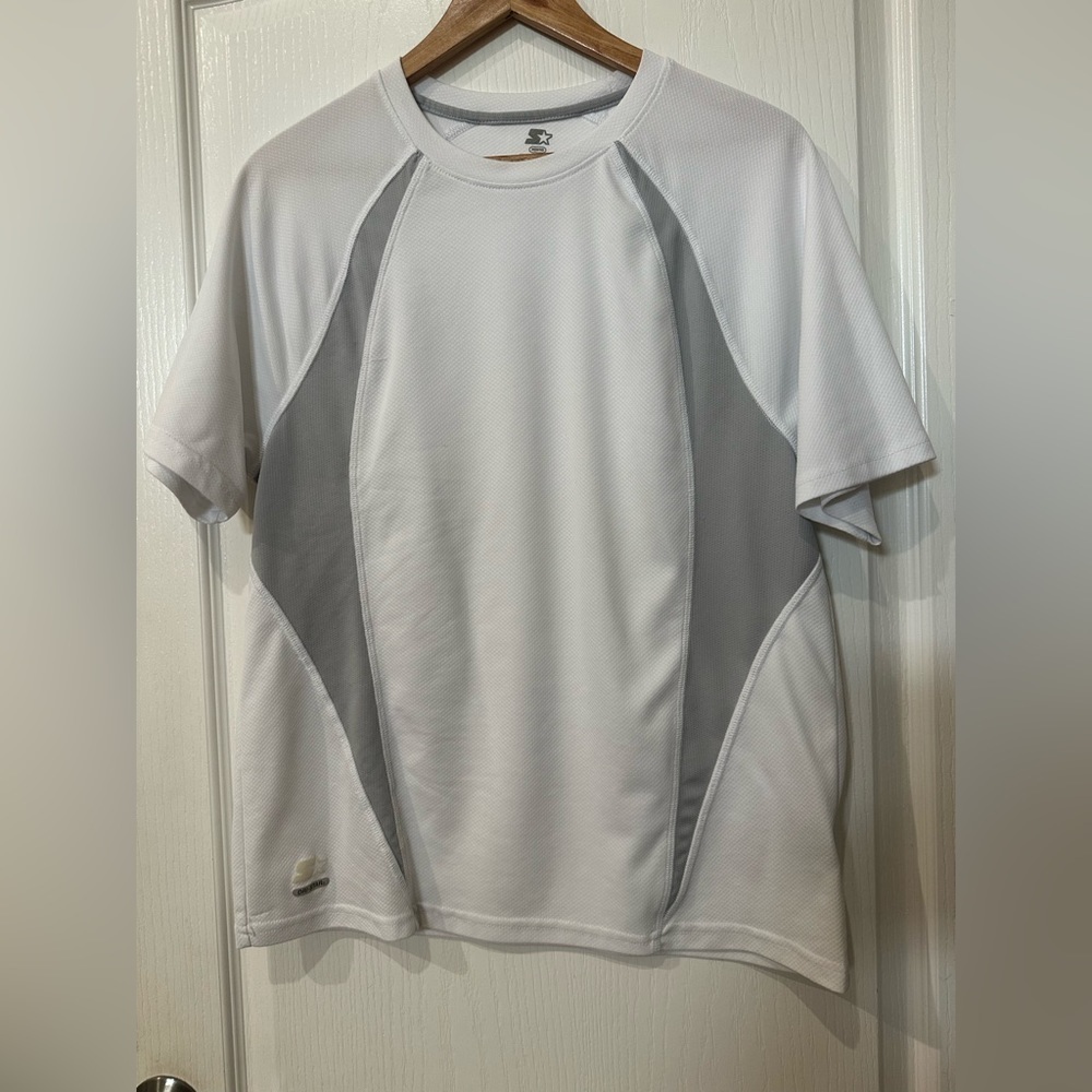 Dri Star Sz M short sleeve white and gray athletic shirt